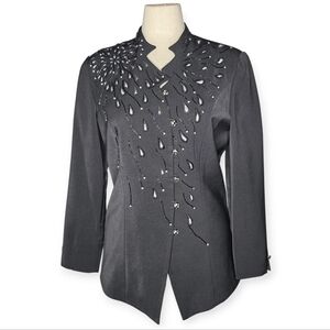 St. Anthony Vintage Beaded Blazer Jacket Black Size 8 Blazer Only